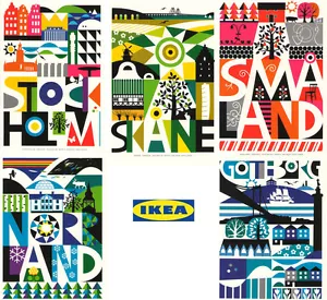 Brand New 5 x IKEA KORT Abstractionism Art Cards 4"x6" --- NIP-- From CA - Picture 1 of 6