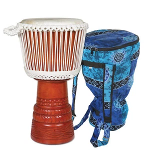 Batteria Djembe professionale avorio Elite con borsa e lezioni alta 20"" x testa 10-11 - Foto 1 di 6