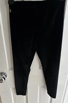 Leggings Polo Ralph Lauren para niñas de terciopelo/velour negros en talla mediana (8-10) Foto 1 de 4