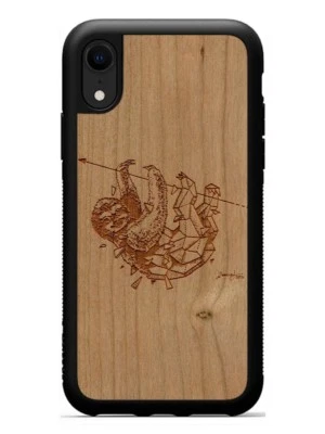 Funda de madera decorativa Sloth iPhone Xr negra Traveler Foto 1 de 4