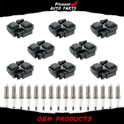 UF359 8 Ignition Coils+16 Spark Plugs Pack For Mercedes-benz C Cl Clk Ml Class Foto 1 de 4