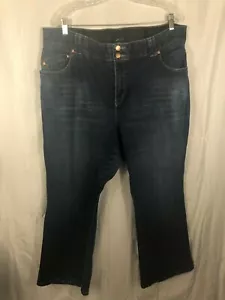 Lane Bryant blau Damen Petite Größe: 22 solide knöchellange Bootcut Denim Jeans - Bild 1 von 5