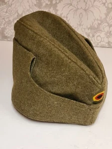 Vintage Brown Felt Service CAP German Military Army Field Hat Wool /Felt 54 1966 - Picture 1 of 11