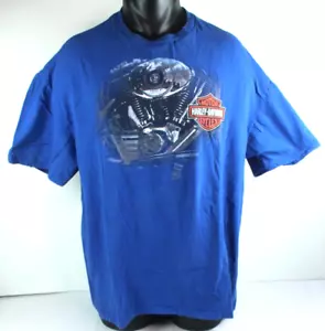 Harley Davidson XL Blue T-Shirt XL Size Port Charlotte Florida Black Widow - Picture 1 of 8