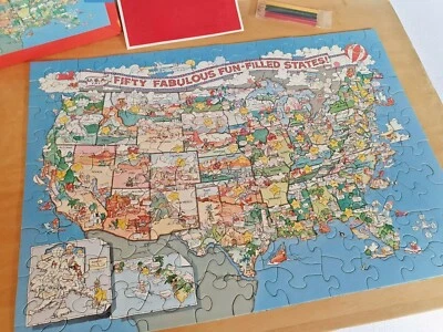 Puzzle - USA - Alle Staaten von Amerika  United States  100 Teile - 90 er Jahre  - Bild 1 von 4
