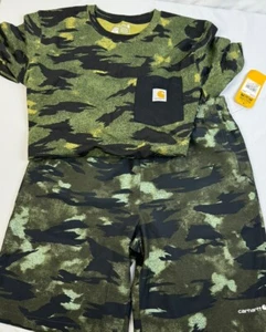 Carhartt T Shirt & Shorts Set Camo Casual Short Sleeve Tee Boys XL 18-20 NWT - Picture 1 of 4
