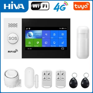 4G Alarm System for Home Security with PIR Door Sensor Wifi 4.3-Inch Big Screen - Picture 1 of 12