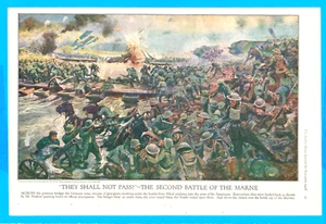 1918 WWI Great War Battle of Marne magazine art print Marines soldiers - Picture 1 of 3