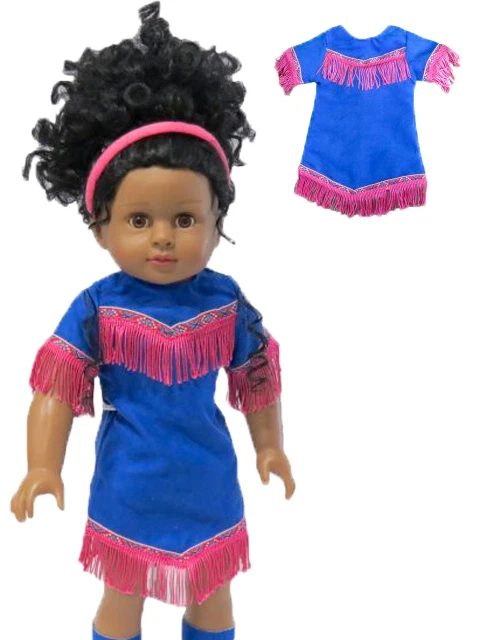 Ropa de muñeca 18" - Vestido y diadema azul NATIVO - se adapta a American Girl - ¡NUEVO!! Foto 1 de 1