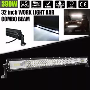 32inch LED Lights Bar 390W Offroad Driving Spot Flood Beam 35'' ATV Marine Boats - Picture 1 of 11