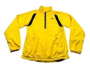 Nike Mens Small Long Sleeve Jacket Yellow 1/2 Zip Windbreaker Mock Neck Swoosh - Bild 1 von 7