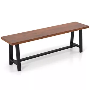 60" Dining Bench 3 Person Entryway Shoe Bench with Metal Frame for Hallway - Picture 1 of 10
