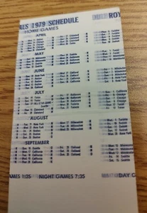 PRINTING ERROR!!!  Kansas City Royals 1979 Home Games Schedule Matchbook Cover - Picture 1 of 4