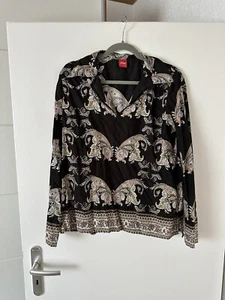 s. Oliver - Edelbluse mit Blumenmuster in Gr. 42 in schwarz - Bild 1 von 3