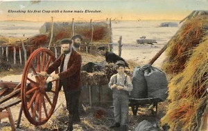 H99/ Kalispell Montana Postcard c1910 Thresher Farming Farmers Crop 77 - Picture 1 of 4