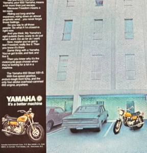 Yamaha Motorcycle 650 Yellow Freedom is Knowing It's There Vintage Print Ad 1971 - Picture 1 of 5