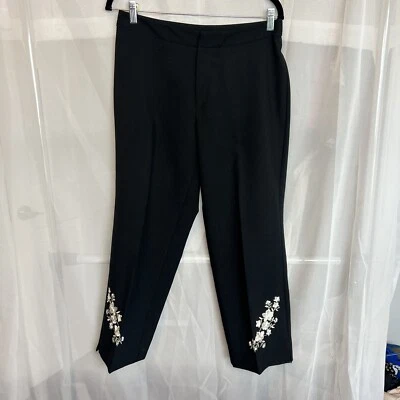 Pantalón capri bordado Pantology talla 8 floral tobillo retro Foto 1 de 4