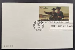 UX91 FDC St. Louis Lewis Clark Expedition, 1806. 1981 12c Postal Card - Picture 1 of 2