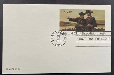 UX91 FDC St. Louis Lewis Clark Expedition, 1806.  1981 12c Postal Card - Image 1 of 2