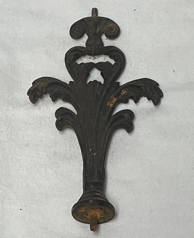 Antique Cast Iron Decorative Finial Stem Victorian Deco Cover