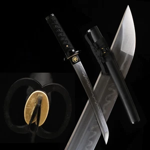 T10 Steel Clay Tempered Japanese Samurai Short Sword Mini Katana 20'' Tanto - Picture 1 of 11