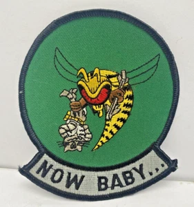 USN US Navy F-14 Tomcat Patch Now Baby F-18 Hornet 3.5" x 4.25" Military NOS - Picture 1 of 16