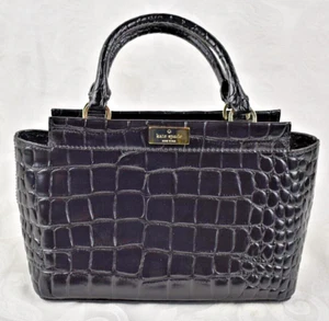 Kate Spade New York Ridgely Ave Becky Schulranzen schwarz krokisch geprägtes Leder schön - Bild 1 von 15