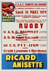 Rugby Fsgt Rhone 1979 Rnqx   Poster Hq 40X60cm Dune Affiche Vintage