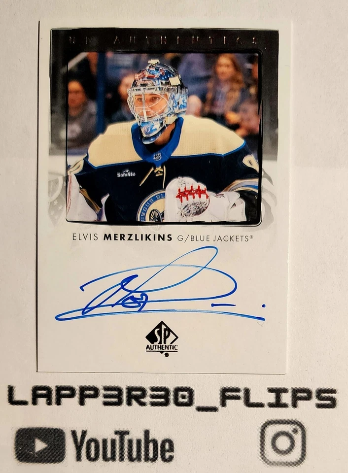 Elvis Merzlikins - 2022-23 Sp Authentic UD Authentics Auto #UDA-EM - Image 1 of 1