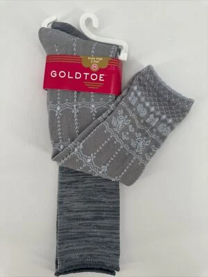 2 Pares Calcetines Hasta la Rodilla Gabriella Niños Niñas DORADOS Gris Talla Mediana 9-1.5 Foto 1 de 4