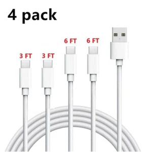 4 Pack 3FT & 6FT  USB C Cable Type C Fast Charger For Samsung Galaxy A01 A51 A71 - Picture 1 of 11