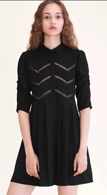 Vestido Maje Ratila Crepé Negro Mini Ajuste -y - Vestido Acampanado Talla 2 Foto 1 de 4