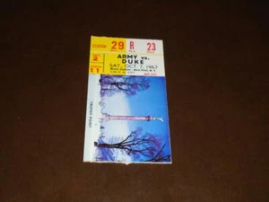 1967 DUKE AT ARMY COLLEGE FOOTBALL TICKET STUB EX-MINT - Bild 1 von 2