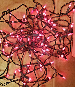 Pink / Red Bulb String Lights 44ft cable 5" spacing Valentine Lights *Read*
