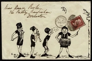1876 Musicians Band 1d Red Plate 193 PH Plymouth Dorchester Pictorial Envelope - Picture 1 of 2