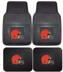 Cleveland Browns Heavy Duty NFL Floor Mats 2 & 4 pc Sets for Cars Trucks & SUV's - Picture 1 of 4