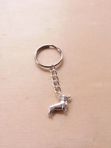 Dackel Schlüsselanhänger ♥ Geschenkidee ♥ Hunde Schlüsselring Silberfarben - Bild 1 von 1