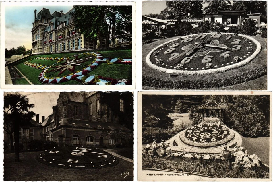 FLOWER CLOCKS L'Horloge Fleurie 28 Postcards Mostly Pre-1960 (L5628) - Image 1 of 4