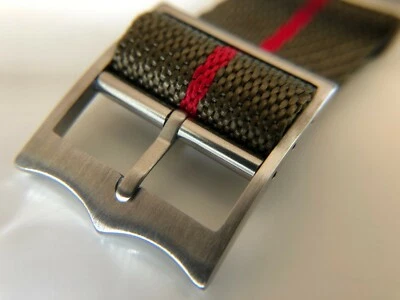 Pulseira de relógio de náilon ajustável estilo militar passagem única com fivela SS King - Imagem 1 de 4