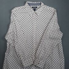Chaps Ralph Lauren Women's Long Sleeve Button Down Shirt Size 2X Polka Dots