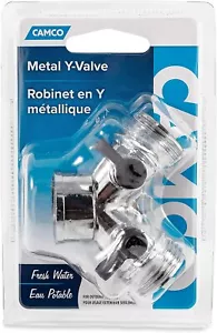 Camco 20113 Wye Garden Hose Shut Off Valve - Metal - Picture 1 of 4