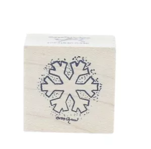 Simply Designs Snow Flake Design Wooden Rubber Stamp - Picture 1 of 2