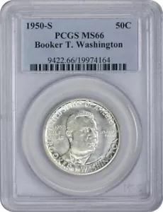 1950-S Booker T. Washington Commemorative Half MS66 PCGS Mint State 66 - Picture 1 of 2