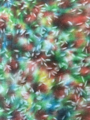 Tecido de colcha de algodão Tie Dye Batik verde branco vermelho 4 jardas + - Imagem 1 de 3