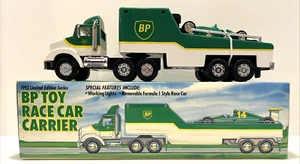 Vintage BP Toy Race Car Carrier 1993 Limited Edition Working Lights Race Car New - Picture 1 of 10