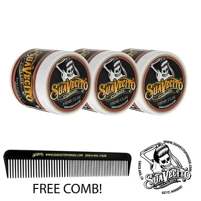 Paquete de 3 pomadas de arcilla Suavecito Firme 4 oz. Latas Foto 1 de 4