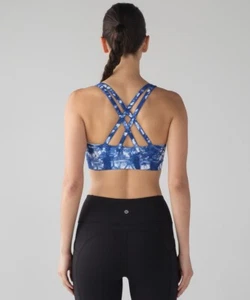 Lululemon Energy Bra Varsity Blue Tie Dye strap B C Yoga Run Sz 6 - Picture 1 of 4