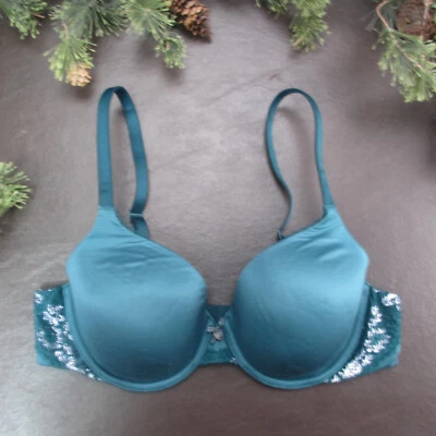 Sujetador Victoria's Secret 36C Verde Acolchado Con Aros Cierre Ajustable Espalda Foto 1 de 4
