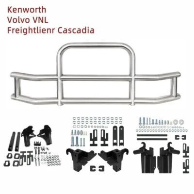 Semi Truck Deer Guard Bumper WITH Brackets for Volvo VNL/Freightliner/Kenworth Foto 1 de 4