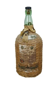 Ron Bacardi Mid Century Wicker Wrapped Superior Cuban Rum Bottle 15" - Picture 1 of 16